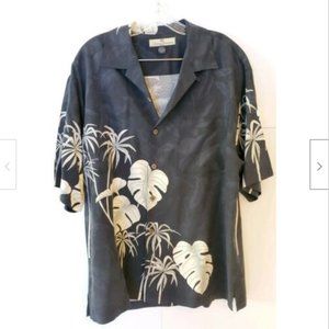 Tommy Bahama Silk Hawaiian Aloha Shirt Black SzM